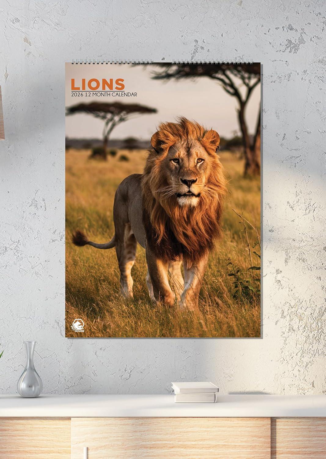 ライオンページ ライオンズ写真 2026 壁掛けカレンダー: A3 プロフェッショナル画像