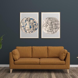 2つの幾何学的な絵画をダウンロード