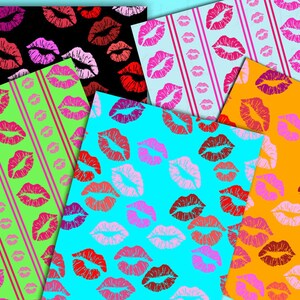 Digital Paper: love N KISSES Digital Paper - Etsy