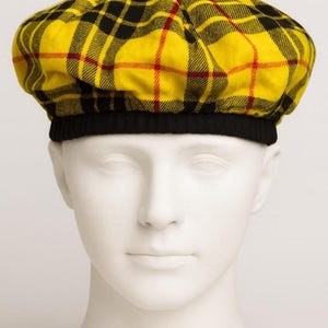 Yellow Plaid Beret - Etsy display picture 2
