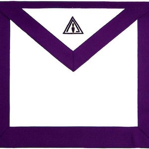 Royal & Select Master Council Member Apron – White and Purple Masonic Regalia for Lodge Ceremonies, High-Quality Craftsmanship