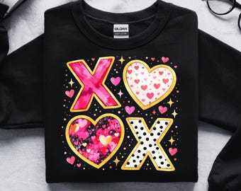 XOXO Valentinstag Herz PNG, Kokette XOXO Gold Glitzer-Design, Pinselstrich Herz Kunst, trendiger Valentinstag PNG, digitaler Download, Designdatei