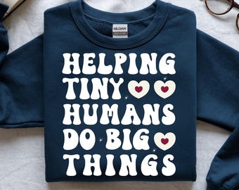 Helping Tiny Humans 2 Shirt PNG Bundle, Funny Teacher Quote Digital Download, PNG File, White Black Design, School Humor Art, shirt png, fil