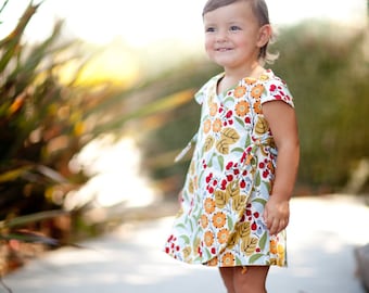 INSTANT DOWNLOAD- Iris Reversible Wrap Dress (sizes 6/12 months to 10) PDF Sewing Pattern and Tutorial