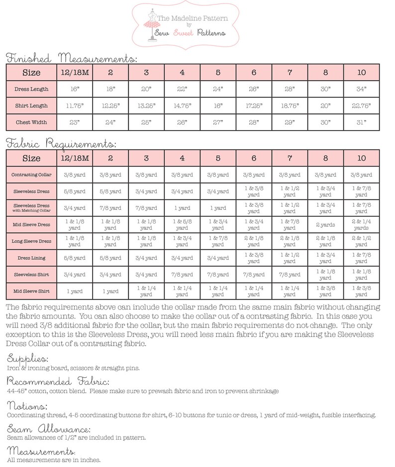 DOWNLOAD IMMEDIATO Abito e camicia Madeline dalla taglia 12/18 alla taglia 10 Cartamodello PDF e tutorial immagine 5
