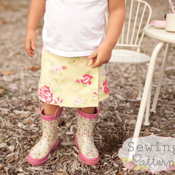 INSTANT DOWNLOAD- Sweetie Wrap Skirt (Sizes 12/18 months to Size 6) PDF Sewing Pattern and Tutorial