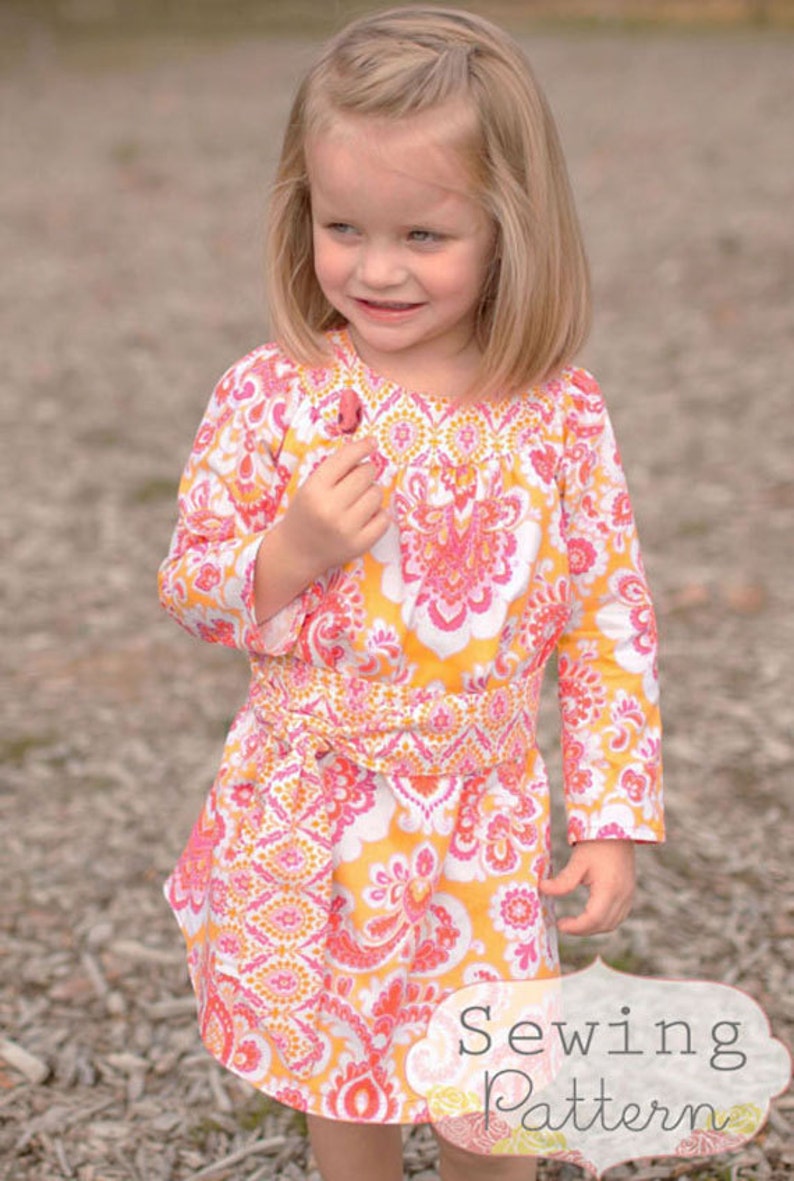 INSTANT DOWNLOAD Allie Dress sizes 12/18 months to 7 PDF Sewing Pattern and Tutorial image 1