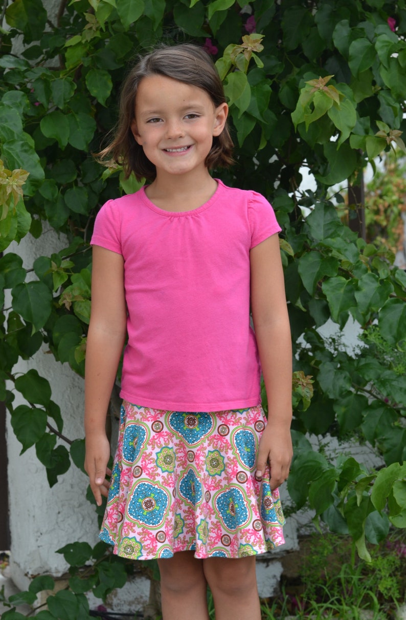 INSTANT DOWNLOAD Super Simple Skirt Sizes 6/12 months to 6 PDF Sewing Pattern and Tutorial image 1