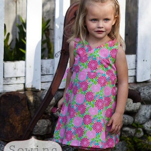 INSTANT DOWNLOAD Kate Wrap Around Dress Size 6-9 months to Size 6 PDF Sewing Pattern and Tutorial image 1