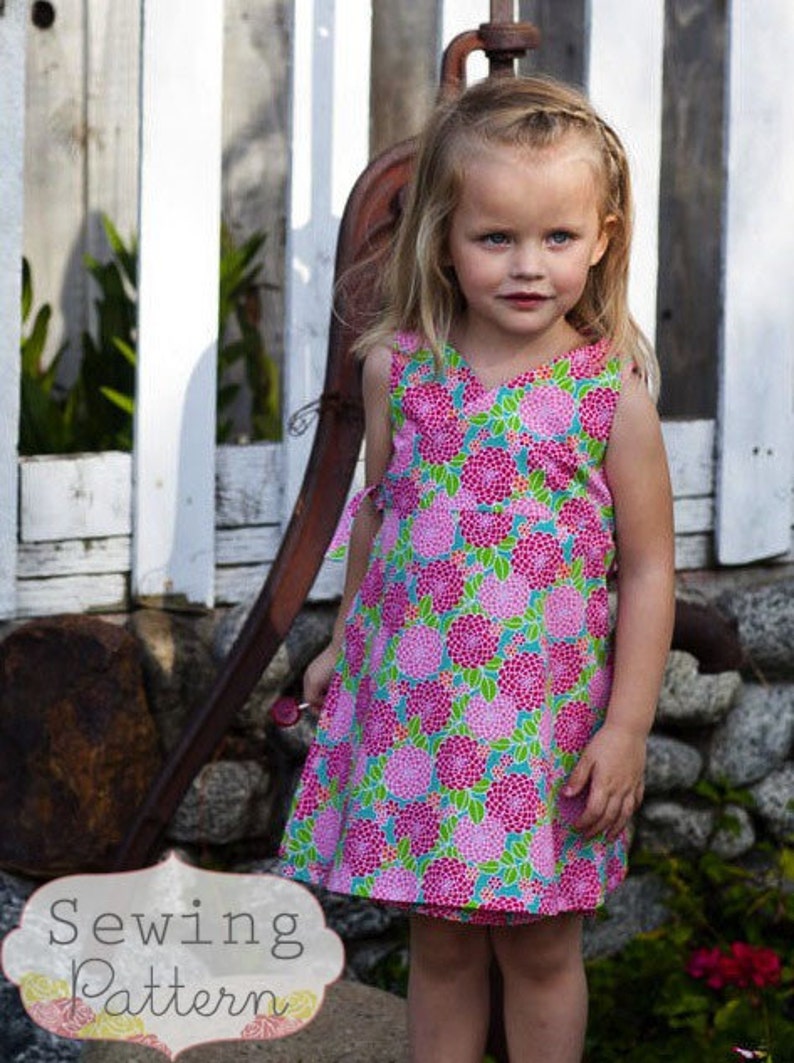 INSTANT DOWNLOAD Kate Wrap Around Dress Size 6-9 months to Size 6 PDF Sewing Pattern and Tutorial image 1