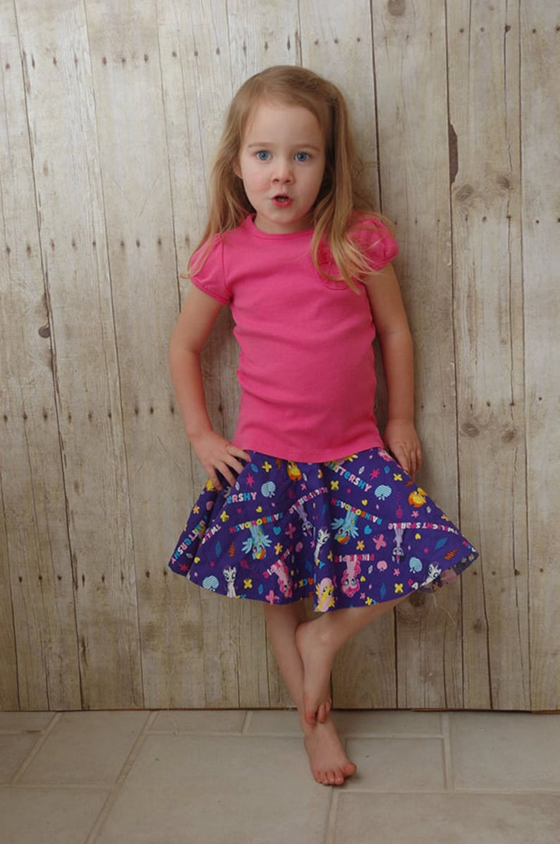 INSTANT DOWNLOAD Super Simple Skirt Sizes 6/12 months to 6 PDF Sewing Pattern and Tutorial image 3