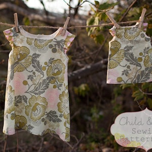 INSTANT DOWNLOAD- Elsie Child and Doll Dress PDF Sewing Pattern set and Tutorial