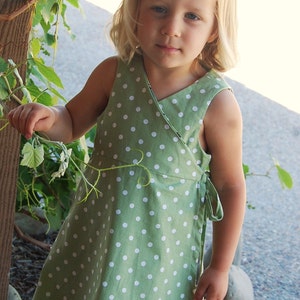 INSTANT DOWNLOAD Kate Wrap Around Dress Size 6-9 months to Size 6 PDF Sewing Pattern and Tutorial image 3