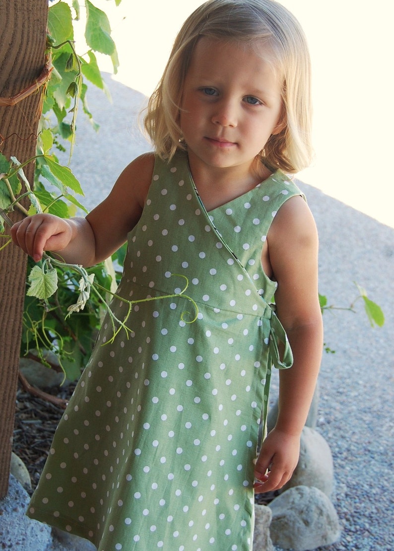 INSTANT DOWNLOAD Kate Wrap Around Dress Size 6-9 months to Size 6 PDF Sewing Pattern and Tutorial image 3