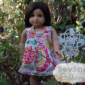 INSTANT DOWNLOAD Harper Reversible Doll Dress PDF Sewing Pattern and Tutorial image 1