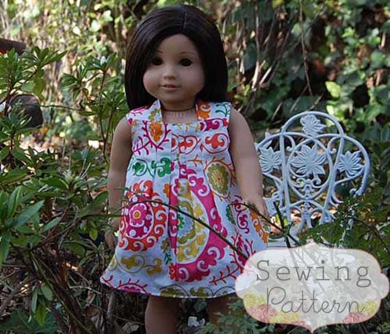 INSTANT DOWNLOAD Harper Reversible Doll Dress PDF Sewing Pattern.
