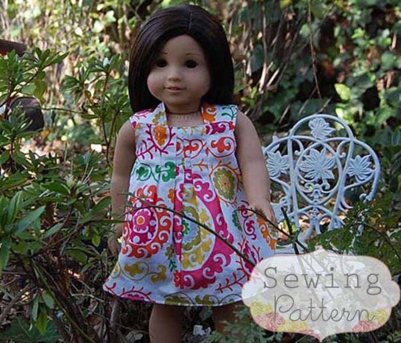 INSTANT DOWNLOAD Harper Reversible Doll Dress PDF Sewing Pattern and Tutorial image 1