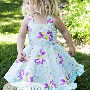 INSTANT DOWNLOAD- The Twirly Dress (Size 1 to 10) PDF Sewing Pattern and Tutorial