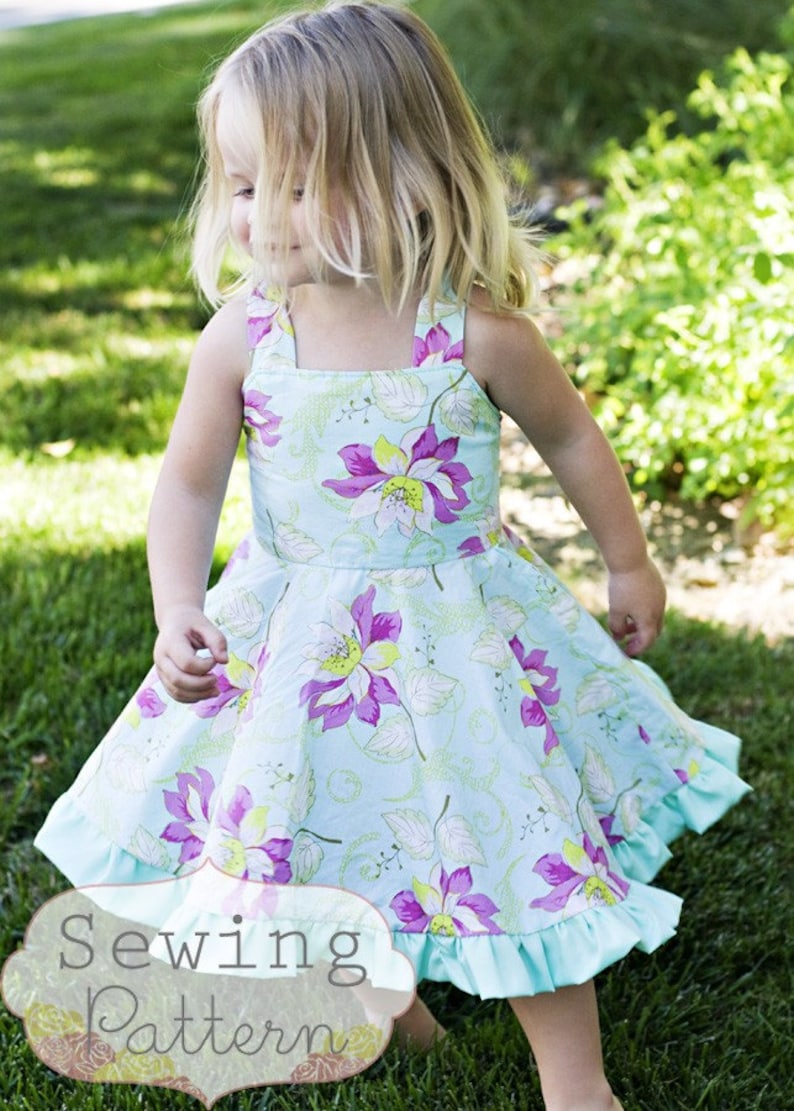 INSTANT DOWNLOAD The Twirly Dress Size 1 to 10 PDF Sewing Pattern and Tutorial image 1