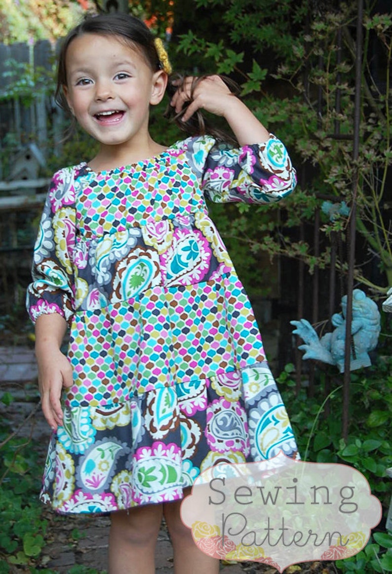 INSTANT DOWNLOAD Jessi Dress Sizes 6/12 months to 10 PDF Sewing Pattern and Tutorial image 1