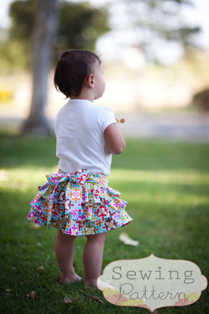 INSTANT DOWNLOAD Flutter Skirt Sizes 12 months to Size 8 PDF Sewing Pattern and Tutorial image 1