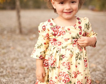 INSTANT DOWNLOAD- Ella Dress (sizes 6/12 to months to 10) PDF Sewing Pattern and Tutorial