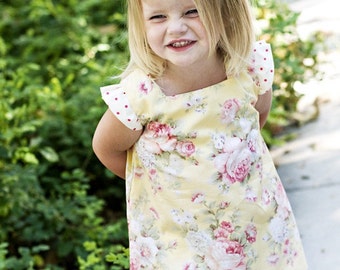 INSTANT DOWNLOAD- Elsie Dress (Size 6/9 months to size 10) PDF Sewing Pattern and Tutorial