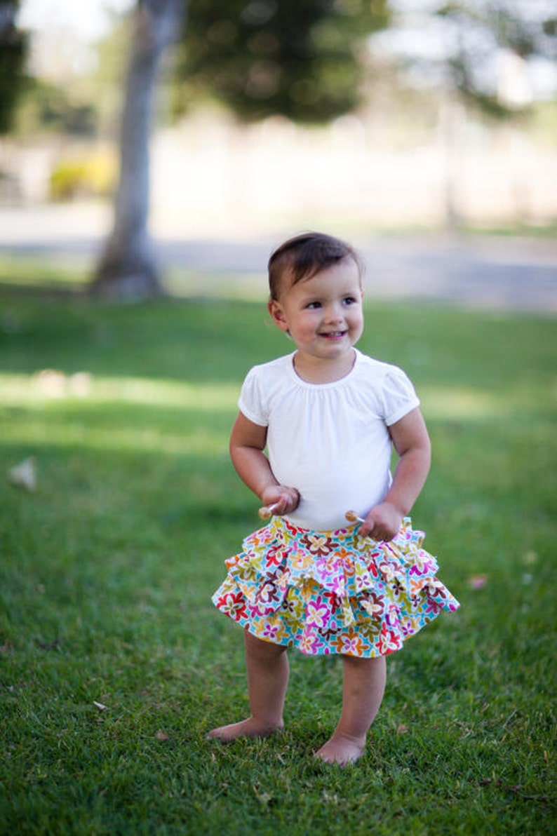 INSTANT DOWNLOAD Flutter Skirt Sizes 12 months to Size 8 PDF Sewing Pattern and Tutorial image 2