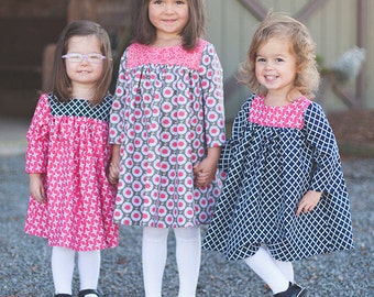 INSTANT DOWNLOAD- Emory Dress  (sizes 12 /18 months to 10) PDF Sewing Pattern and Tutorial