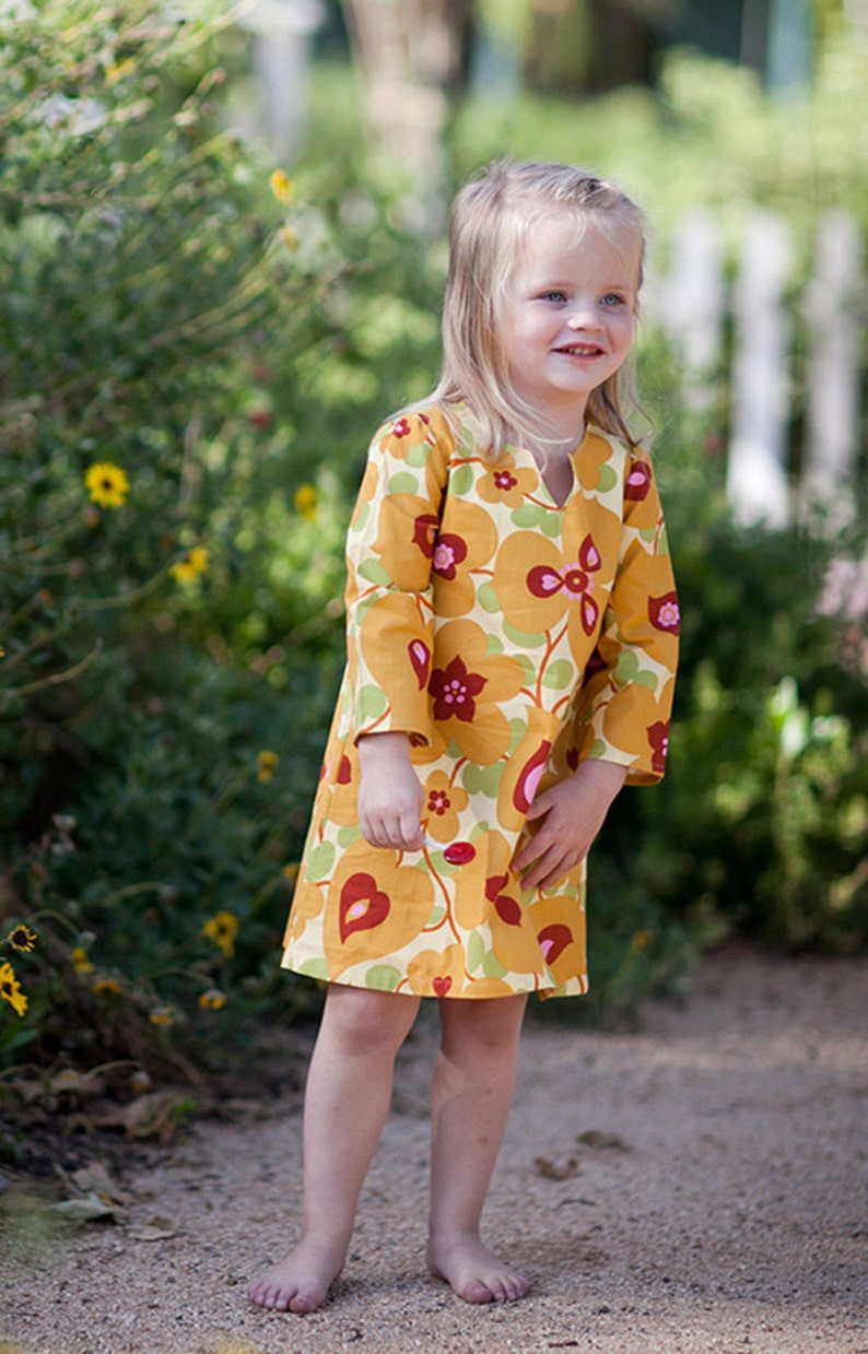 INSTANT DOWNLOAD Sophia Tunic Dress Sizes 12/18 months to 10 PDF Sewing Pattern and Tutorial image 1