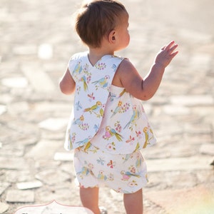 INSTANT DOWNLOAD Mayah Reversible Pinafore and Bloomers Sizes 6/9 months to 5 PDF Sewing Pattern and Tutorial image 1