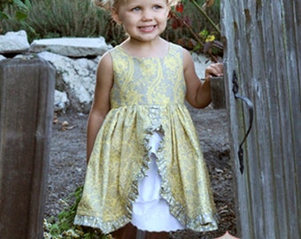 INSTANT DOWNLOAD- Tessa Dress (Sizes 12/18 months to Size 8) PDF Sewing Pattern and Tutorial