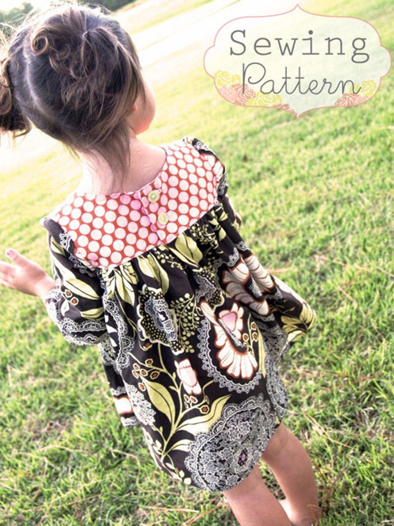 INSTANT DOWNLOAD Emory Dress sizes 12 /18 months to 10 PDF Sewing Pattern and Tutorial image 2