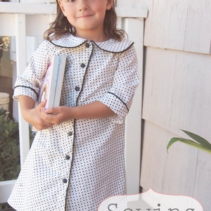 INSTANT DOWNLOAD Madeline Dress & Shirt Size 12/18 to Size 10 PDF Sewing Pattern and Tutorial image 2