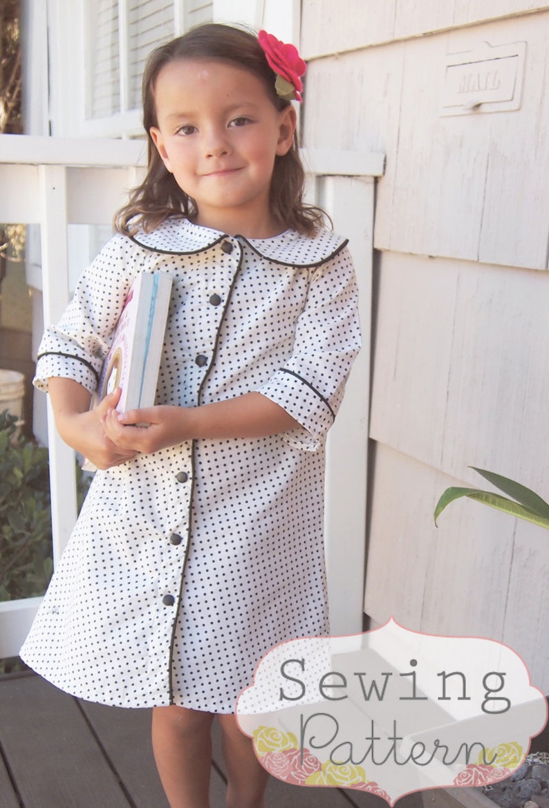 INSTANT DOWNLOAD Madeline Dress & Shirt Size 12/18 to Size 10 PDF Sewing Pattern and Tutorial image 2