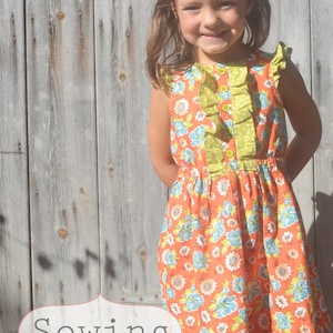 INSTANT DOWNLOAD Collette Dress sizes 12/18 months to 10 PDF Sewing Pattern and Tutorial image 1