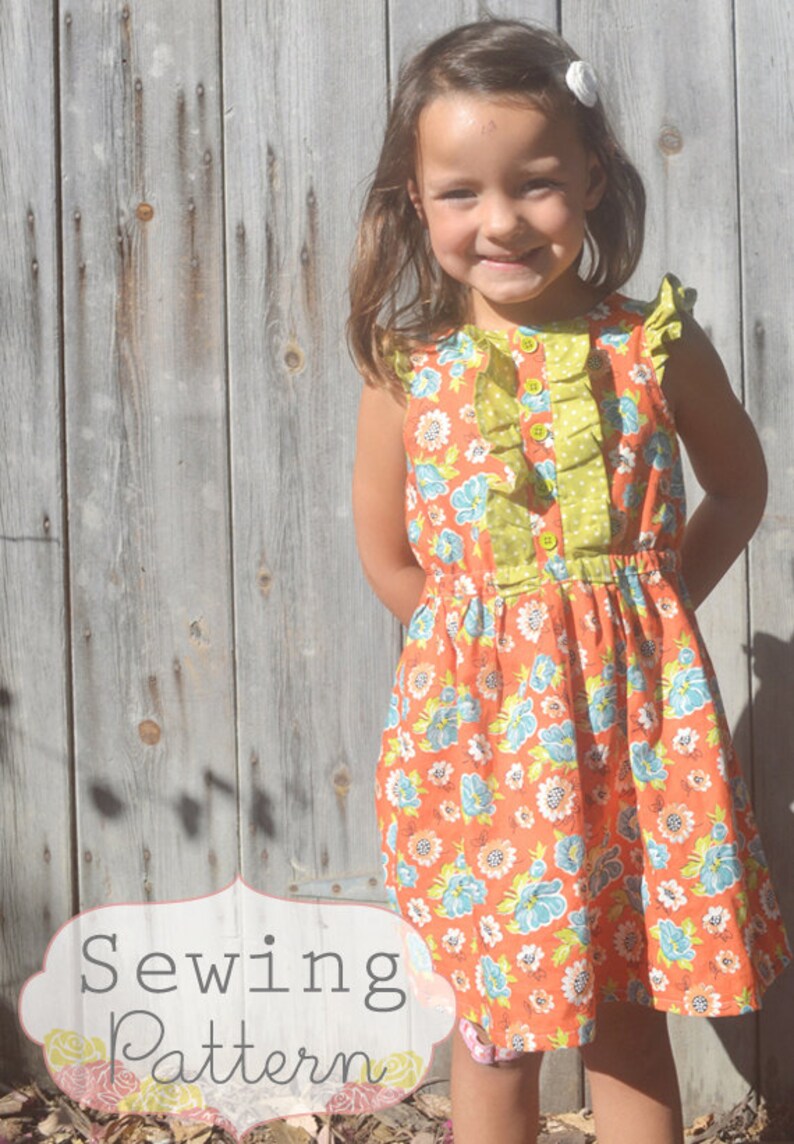 INSTANT DOWNLOAD Collette Dress sizes 12/18 months to 10 PDF Sewing Pattern and Tutorial image 1