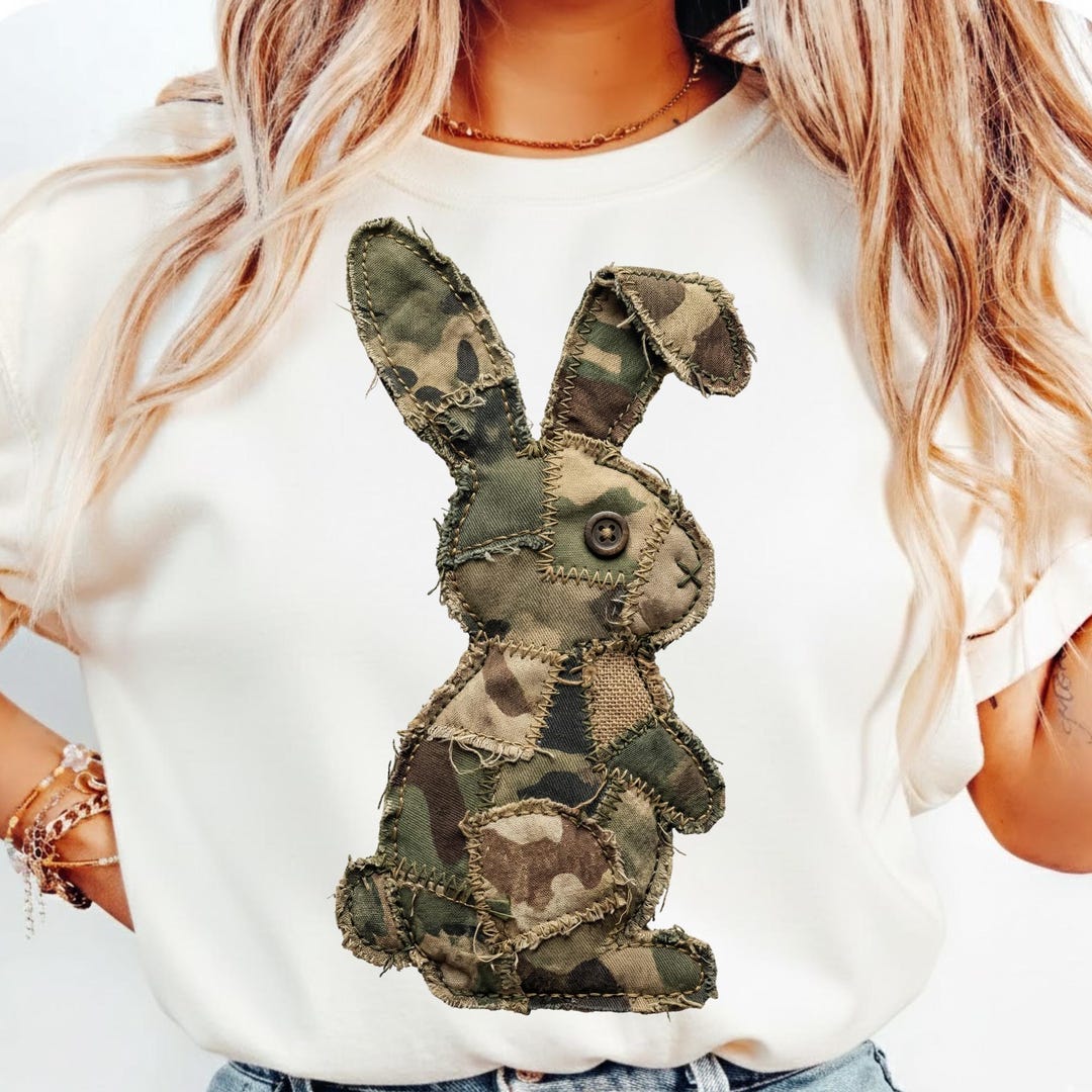 What Bunny Rabbit Camaflouges Camo Easter Bunny PNG, Camouflage Bunny PNG, Faux Patchwork Bunny ...