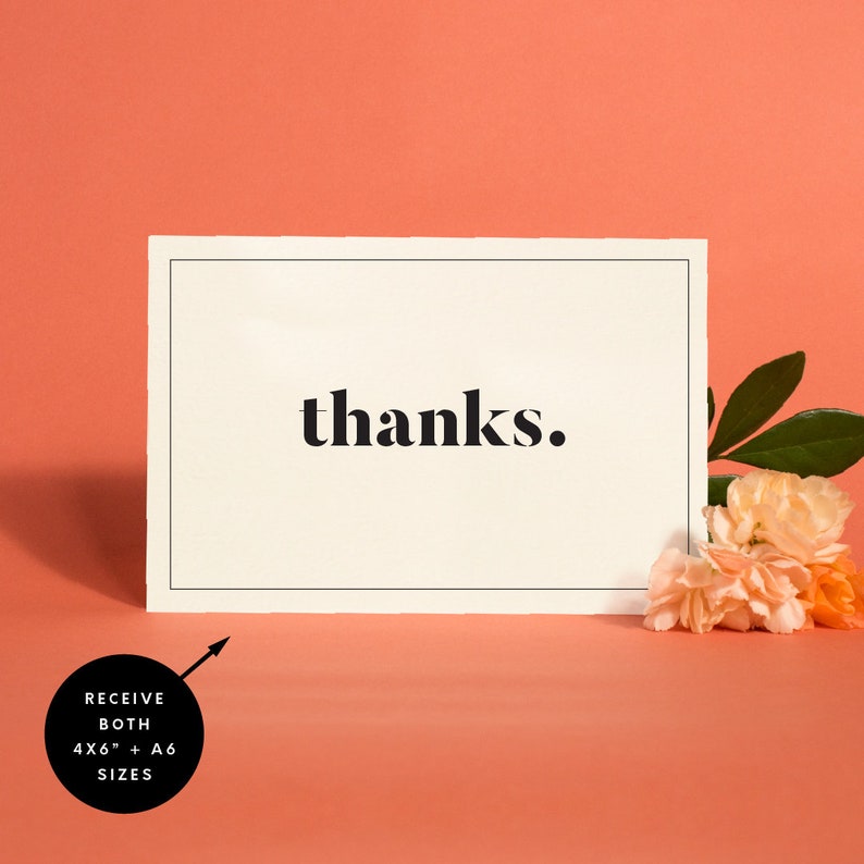 Printable Thank You Cards Modern Minimalist Wedding Thank You Etsy