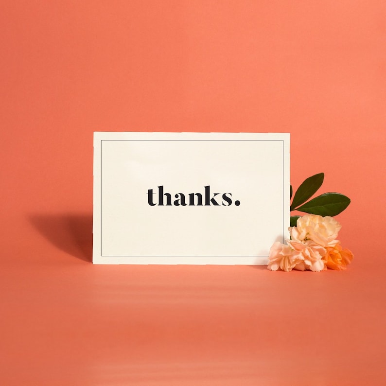 Printable Thank You Cards Modern Minimalist Wedding Thank You Etsy