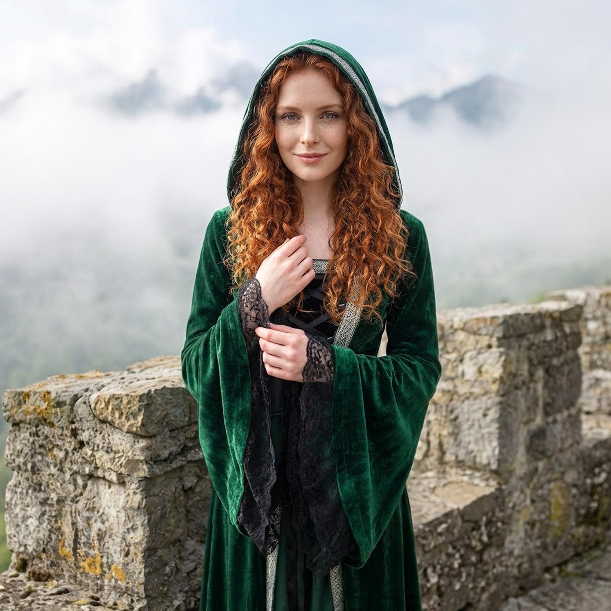 green velvet witch dress Tie Waist Green Summer Maxi Dress