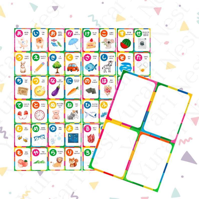 Printable Hiragana Flashcards + Chart | A4 US Letter PDF | Japanese ...