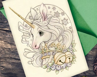 Sugarplum Unicorn Holiday Card - Christmas in Terratoff