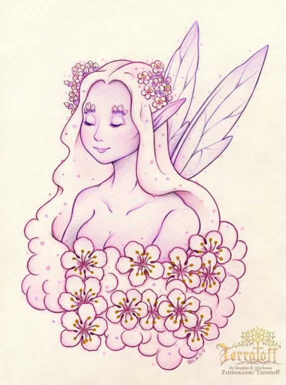 Silk Moth Original Colored Pencil Graphite Drawing on Moleskine Fairy Art Silk Moth Seelie Fae Faerie Art Fairy Illustration