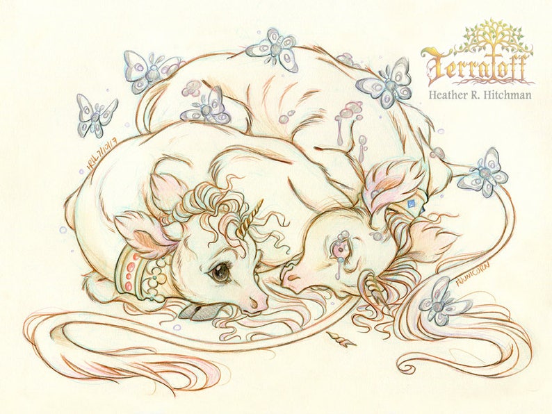 Original Drawing on Moleskine ORIGINAL OOAK Art Junicorn #10 The Brothers