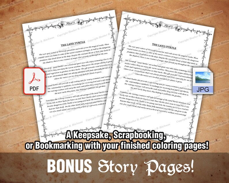 Land Turtle Coloring Page Download Land Turtle and Bird Etsy