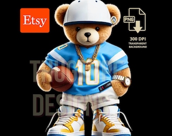 LA Football Teddy Bear png, Football Inspired png, digital download, Football PNG, Football Teddy Bear Ideal for T Shirts & Hoodies