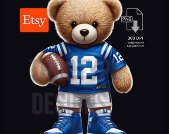 Football Teddy Bear png, PNG, Football Inspired png, digital download, Football PNG Football Teddy Bear, Ideal for TShirts & Hoodies
