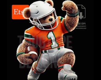 Football Teddy Bear png, PNG, digital download, PNG, Football Teddy Bear, Ideal for T-Shirts & Hoodies, Commercial Use