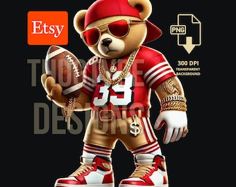 Football Teddy Bear png, PNG, Football Inspired png, digital download, Football PNG, Football Teddy Bear, Ideal for T-Shirts & Hoodies